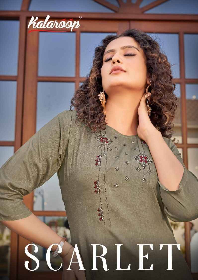 Scarlet By Kalaroop 13682 To 13687 Series Designer Stylish Fancy Colorful Beautiful Party Wear & Ethnic Wear Collection Heavy Rayon Kurtis At Wholesale Price