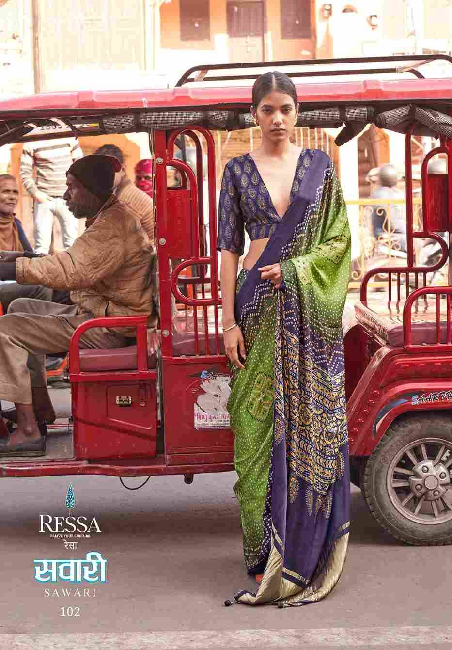 Sawari By Ressa 101 To 108 Series Indian Traditional Wear Collection Beautiful Stylish Fancy Colorful Party Wear & Occasional Wear Viscose Sarees At Wholesale Price