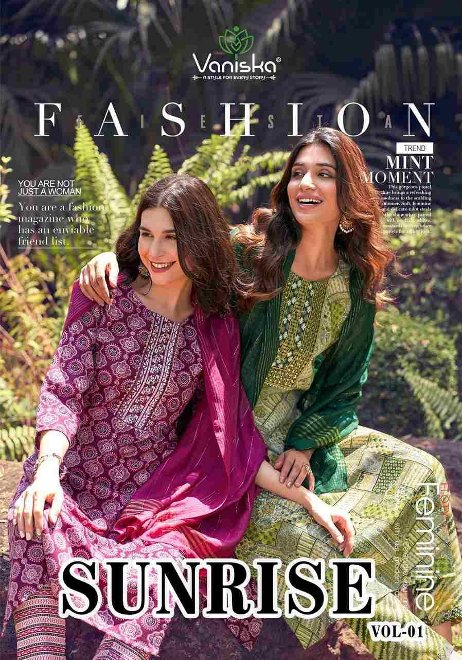 Sunrise Vol-1 By Vaniska 1001 To 1008 Series Festive Suits Beautiful Fancy Colorful Stylish Party Wear & Occasional Wear Fancy Dresses At Wholesale Price