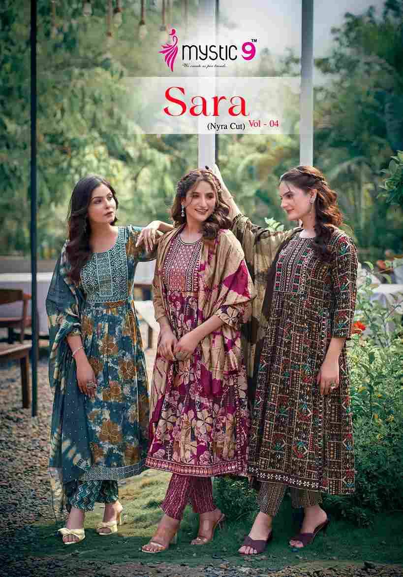 Sara Vol-4 By Mystic 9 4001 To 4008 Series Beautiful Festive Suits Colorful Stylish Fancy Casual Wear & Ethnic Wear Rayon Foil Dresses At Wholesale Price