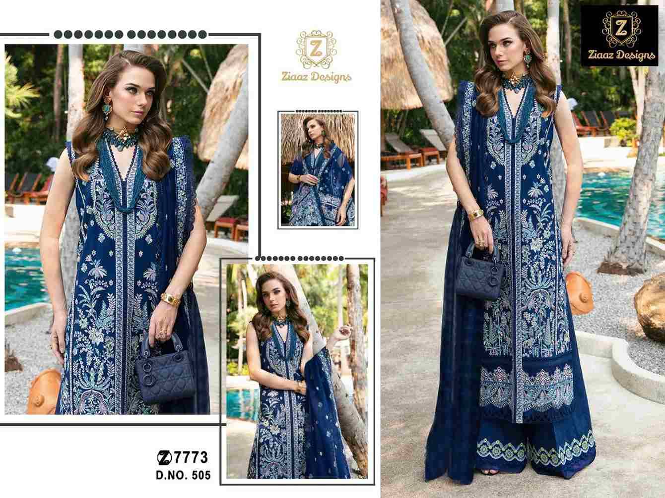 Ziaaz Designs Hit Design 505 By Ziaaz Designs Beautiful Pakistani Suits Stylish Fancy Colorful Party Wear & Occasional Wear Cambric Cotton Dresses At Wholesale Price