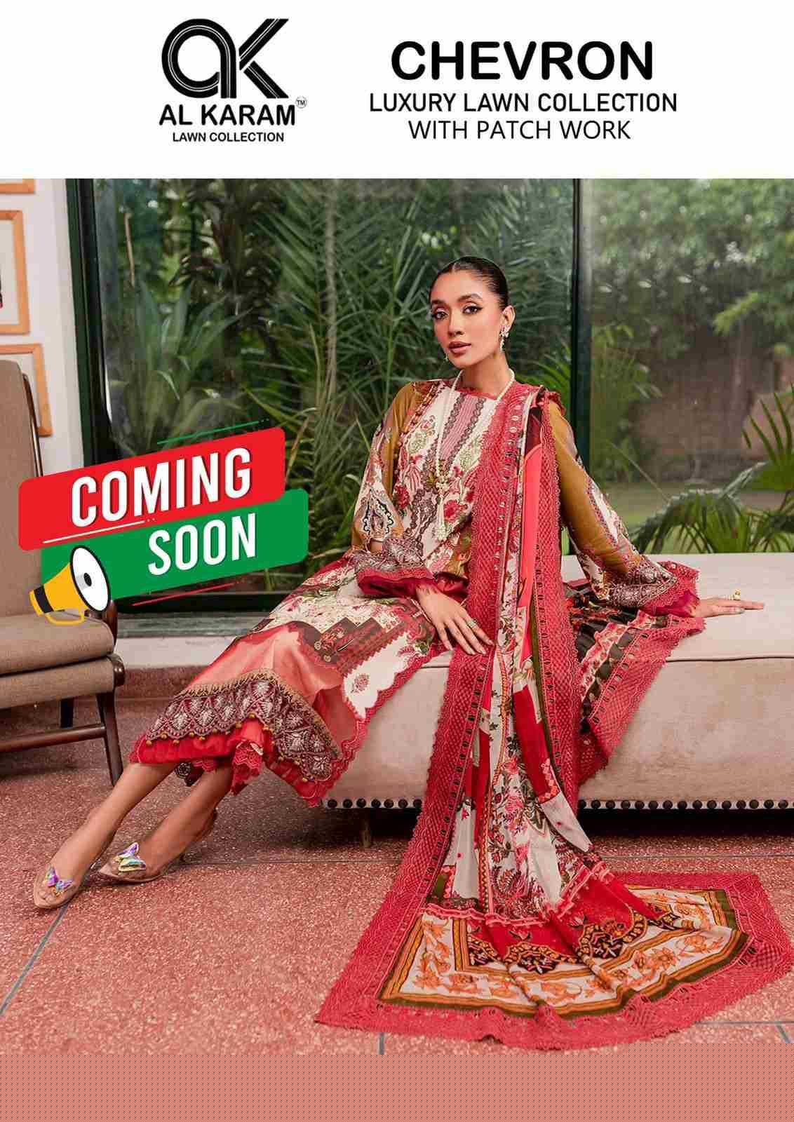 Chevron Luxury Lawn Collection By Al Karam Lawn Collection 2001 To 2004 Series Designer Pakistani Suits Beautiful Fancy Stylish Colorful Party Wear & Occasional Wear Pure Cotton With Embroidery Dresses At Wholesale Price