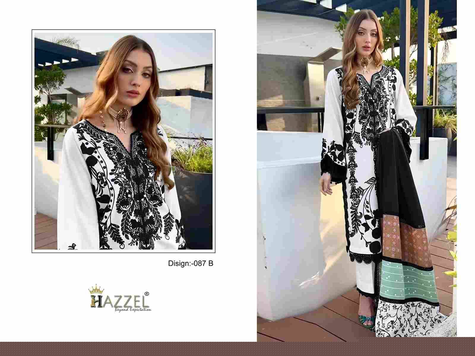 Hazzel 087 Colours By Hazzel 087-A To 087-B Series Pakistani Suits Collection Beautiful Stylish Fancy Colorful Party Wear & Occasional Wear Rayon Cotton Dresses At Wholesale Price