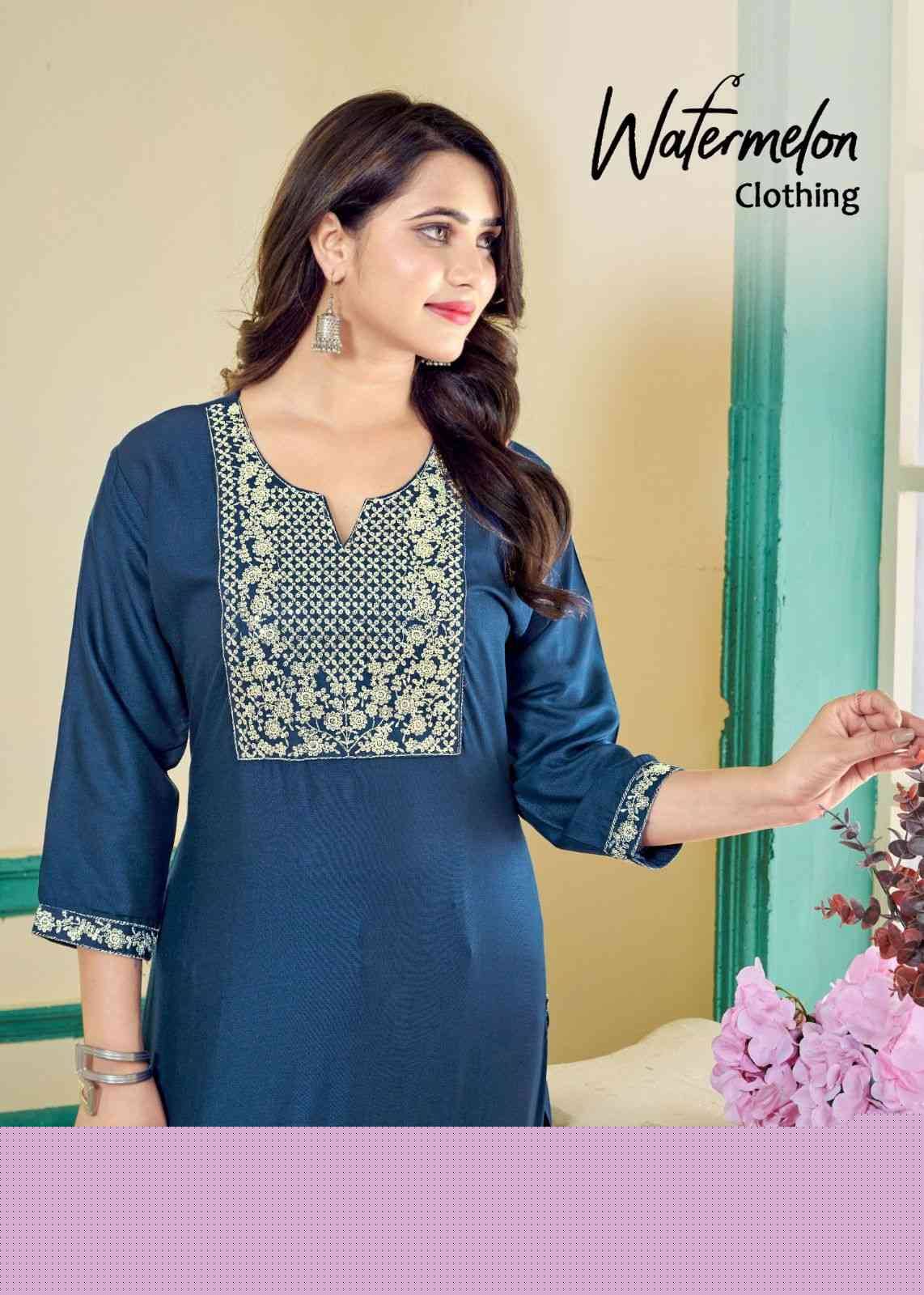 Poorvi Vol-2 By Watermelon 1001 To 1010 Series Designer Stylish Fancy Colorful Beautiful Party Wear & Ethnic Wear Collection Heavy Rayon Slub Kurtis At Wholesale Price