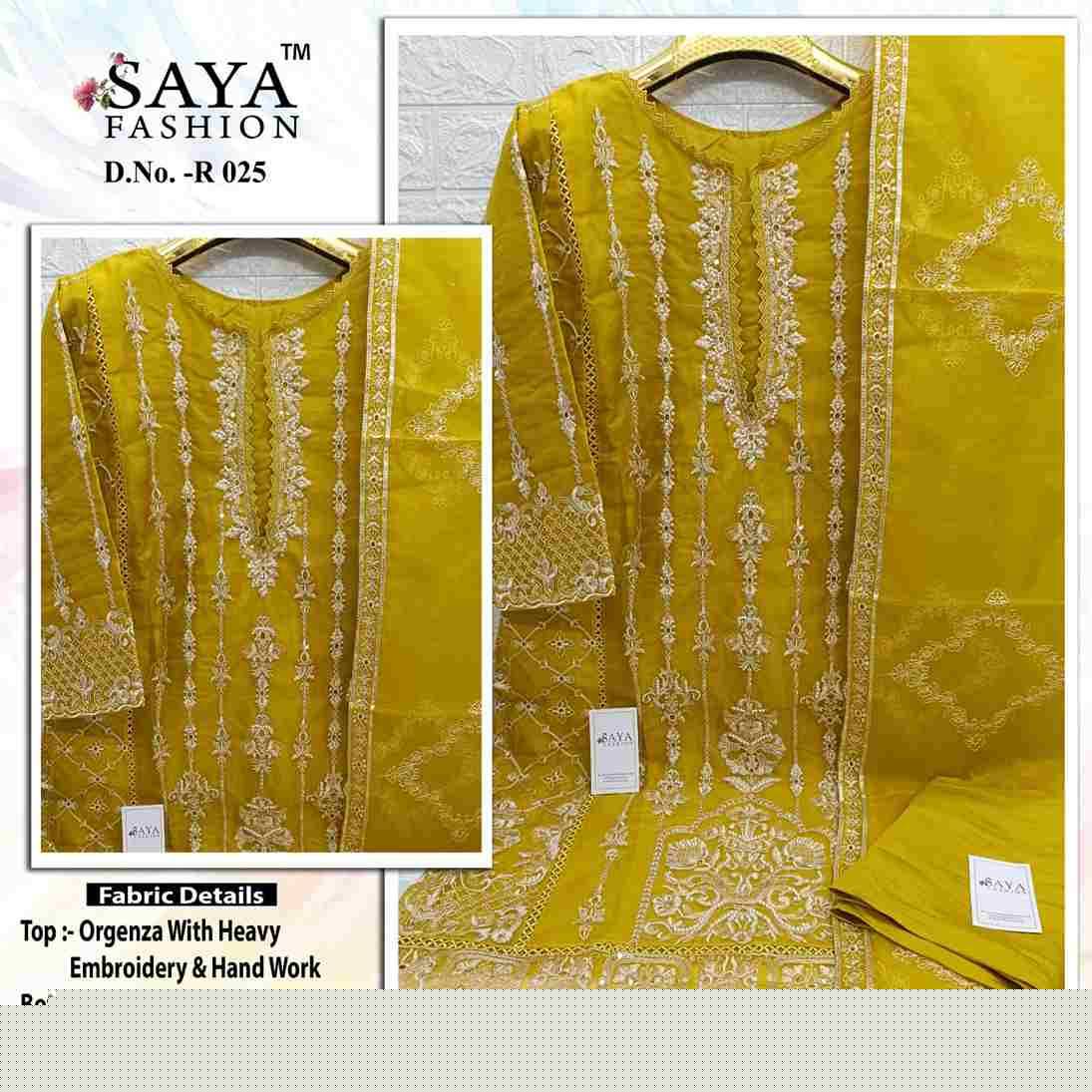 Saya-025 Colours By Saya Fashion 025-A To 025-C Series Beautiful Stylish Pakistani Suits Fancy Colorful Casual Wear & Ethnic Wear & Ready To Wear Organza Embroidered Dresses At Wholesale Price