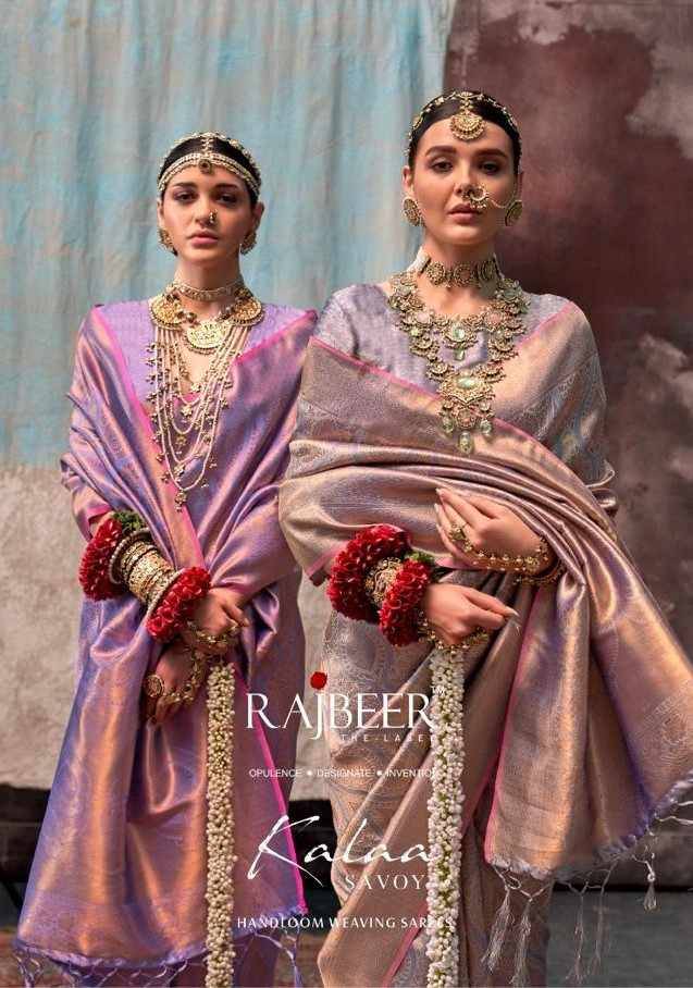 Kalaa By Rajbeer 14001 To 14006 Series Indian Traditional Wear Collection Beautiful Stylish Fancy Colorful Party Wear & Occasional Wear Handloom Silk Sarees At Wholesale Price