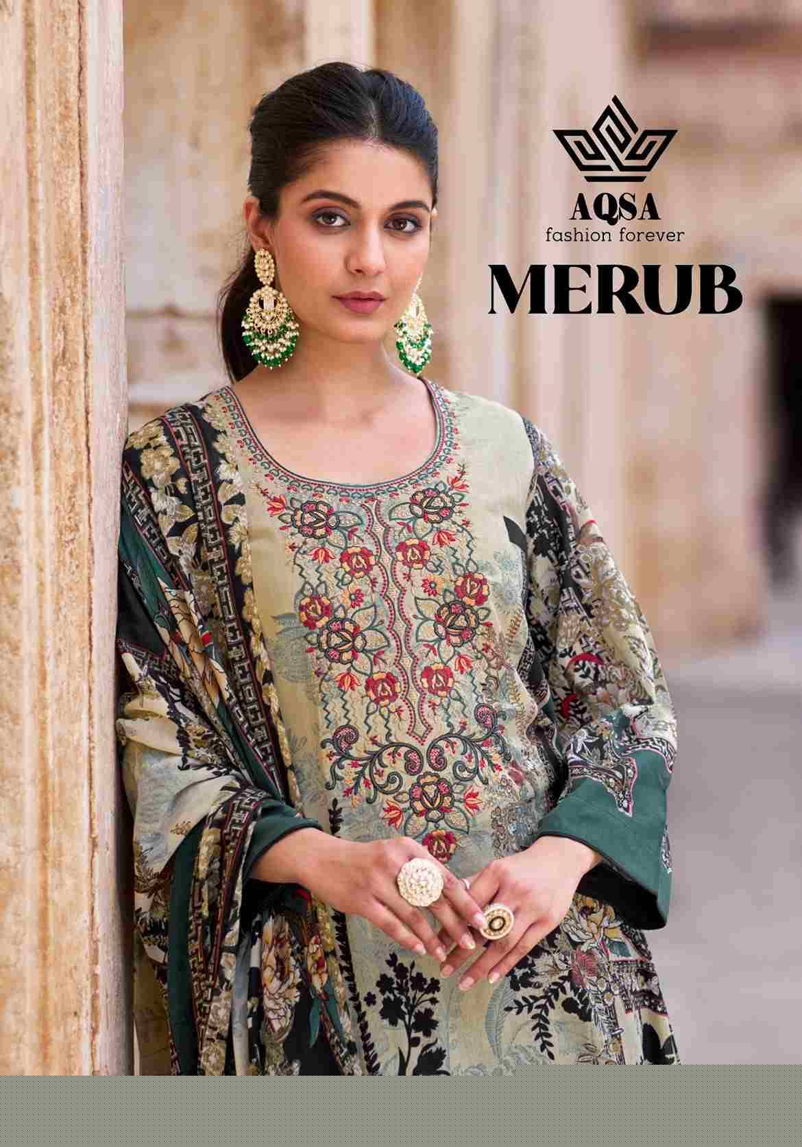 Merub By Aqsa 1001 To 1006 Series Beautiful Pakistani Suits Stylish Fancy Colorful Party Wear & Occasional Wear Pure Cambric Cotton Embroidered Dresses At Wholesale Price