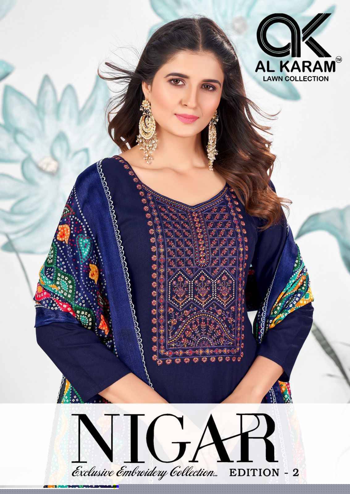 Nigar Vol-2 By Al Karam Lawn Collection 2001 To 2006 Series Beautiful Festive Suits Stylish Fancy Colorful Casual Wear & Ethnic Wear Heavy Rayon Slub Print Dresses At Wholesale Price