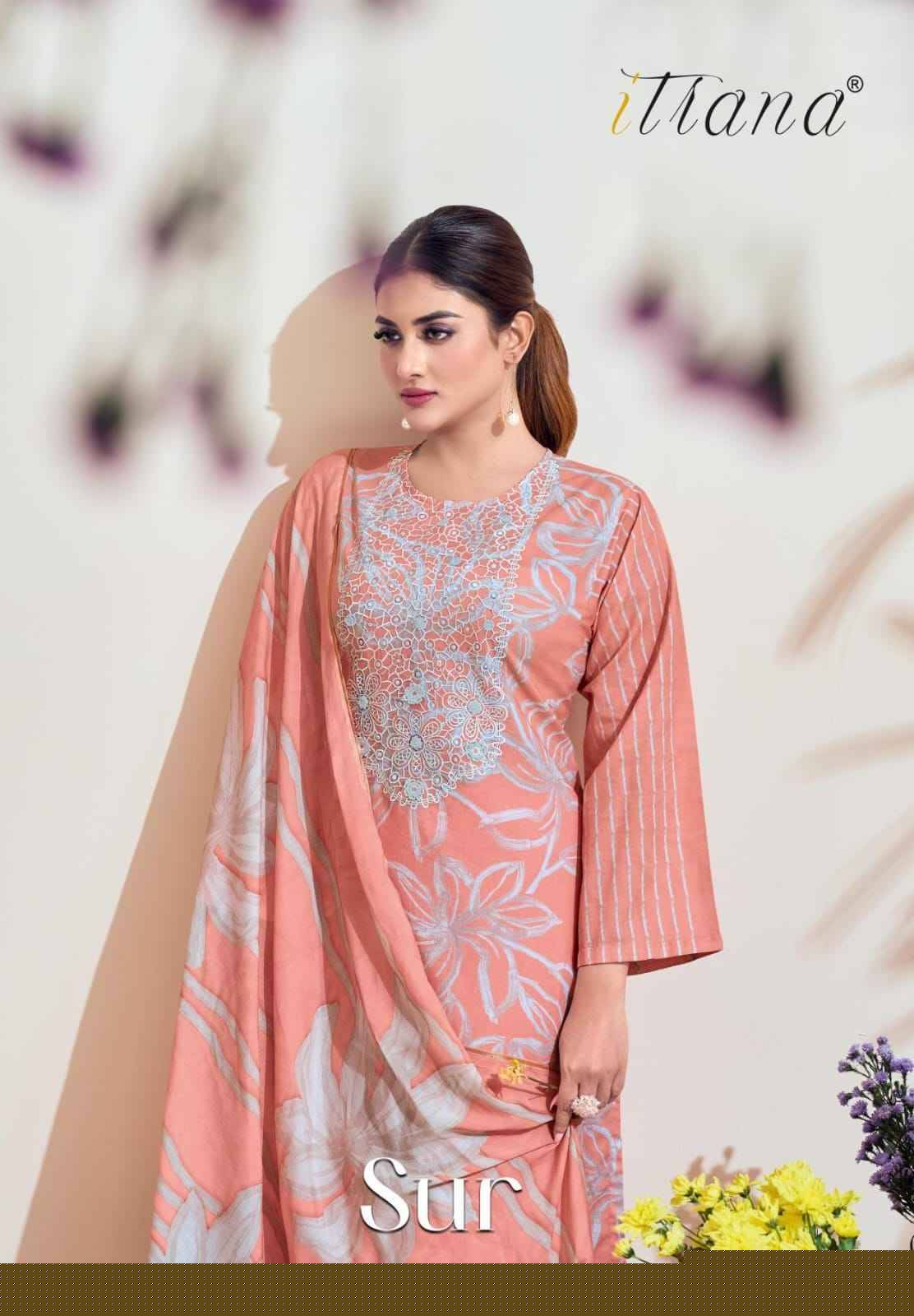 Sur By Itrana Beautiful Festive Suits Colorful Stylish Fancy Casual Wear & Ethnic Wear Pure Lawn Cotton Dresses At Wholesale Price