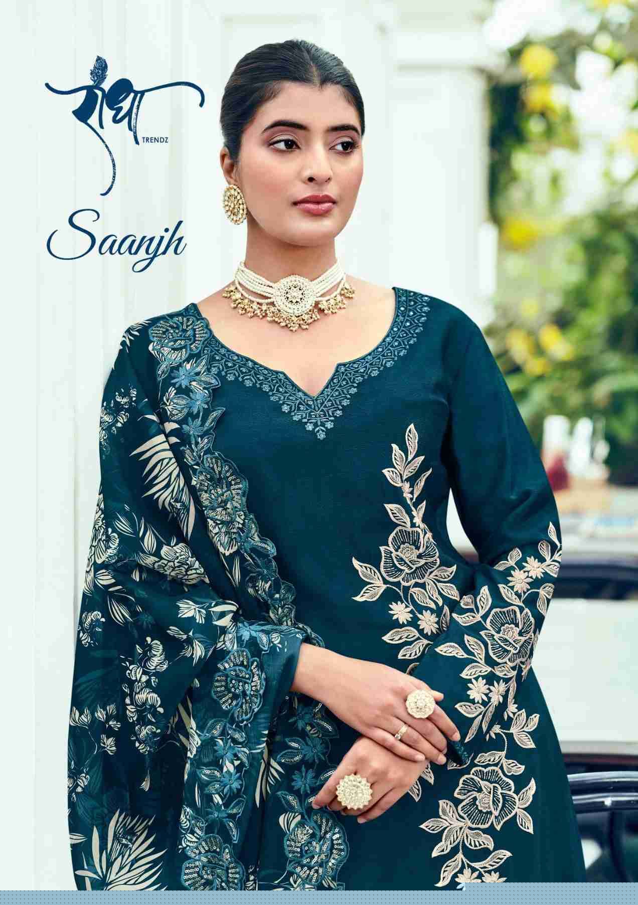 Saanjh By Radha Trendz 2081 To 2085 Series Beautiful Festive Suits Colorful Stylish Fancy Casual Wear & Ethnic Wear Pure Chinnon Dresses At Wholesale Price