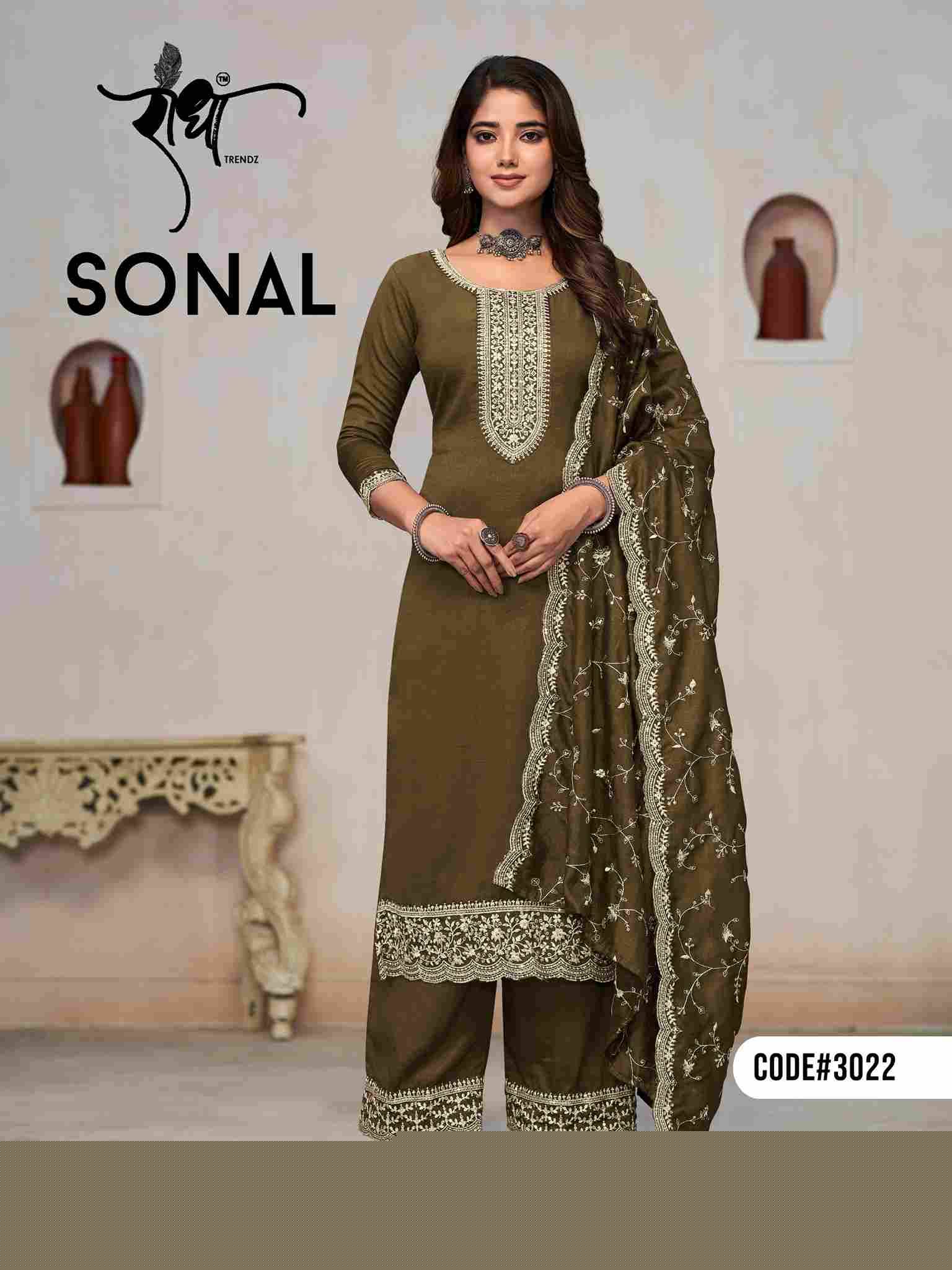 Sonal By Radha Trendz 3021 To 3024 Series Beautiful Festive Suits Colorful Stylish Fancy Casual Wear & Ethnic Wear Pure Vichitra Dresses At Wholesale Price