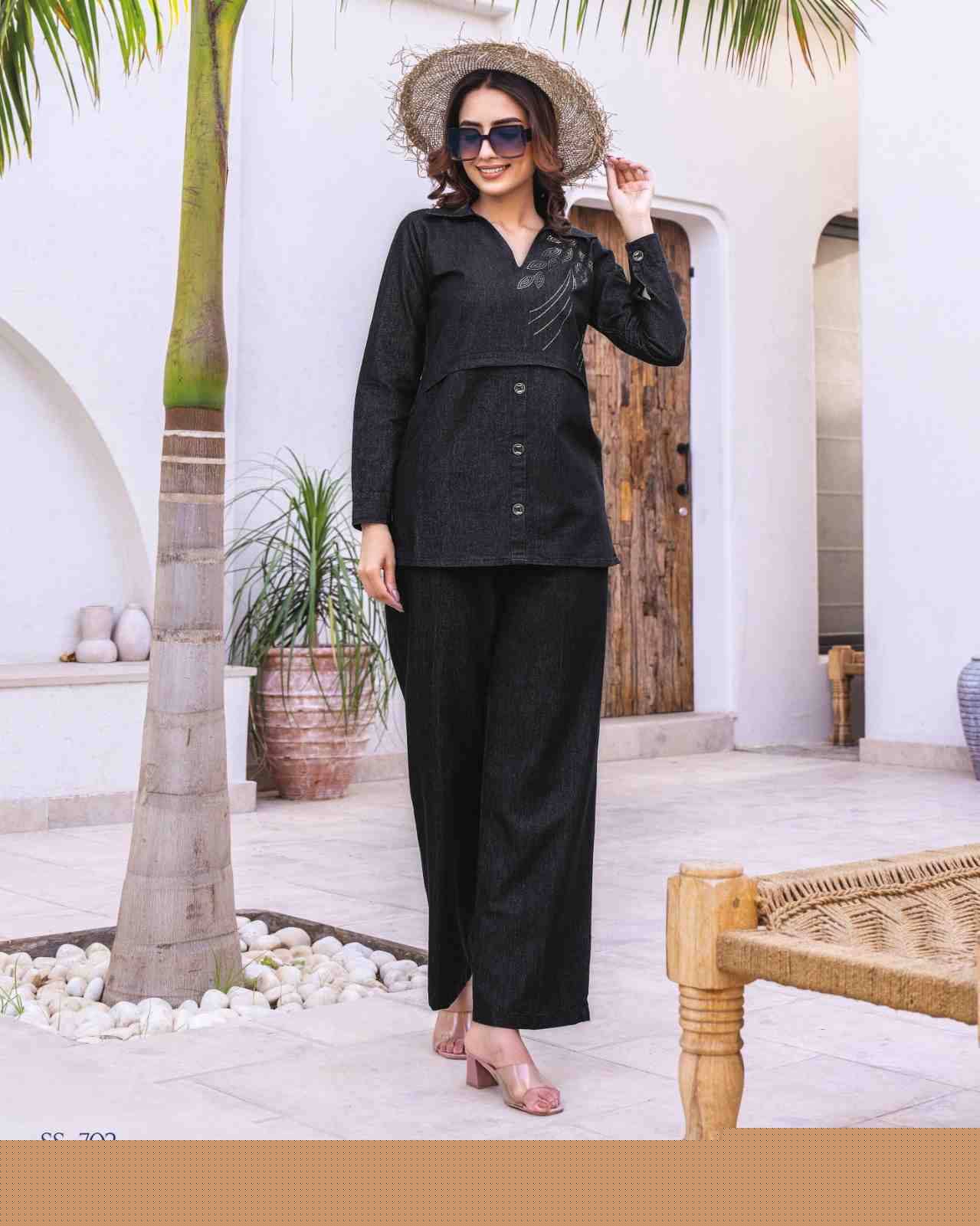 Sho-Shaa Vol-7 By 18 Attitude 701 To 707 Series Designer Stylish Fancy Colorful Beautiful Party Wear & Ethnic Wear Collection Cotton Denim Tops With Bottom At Wholesale Price