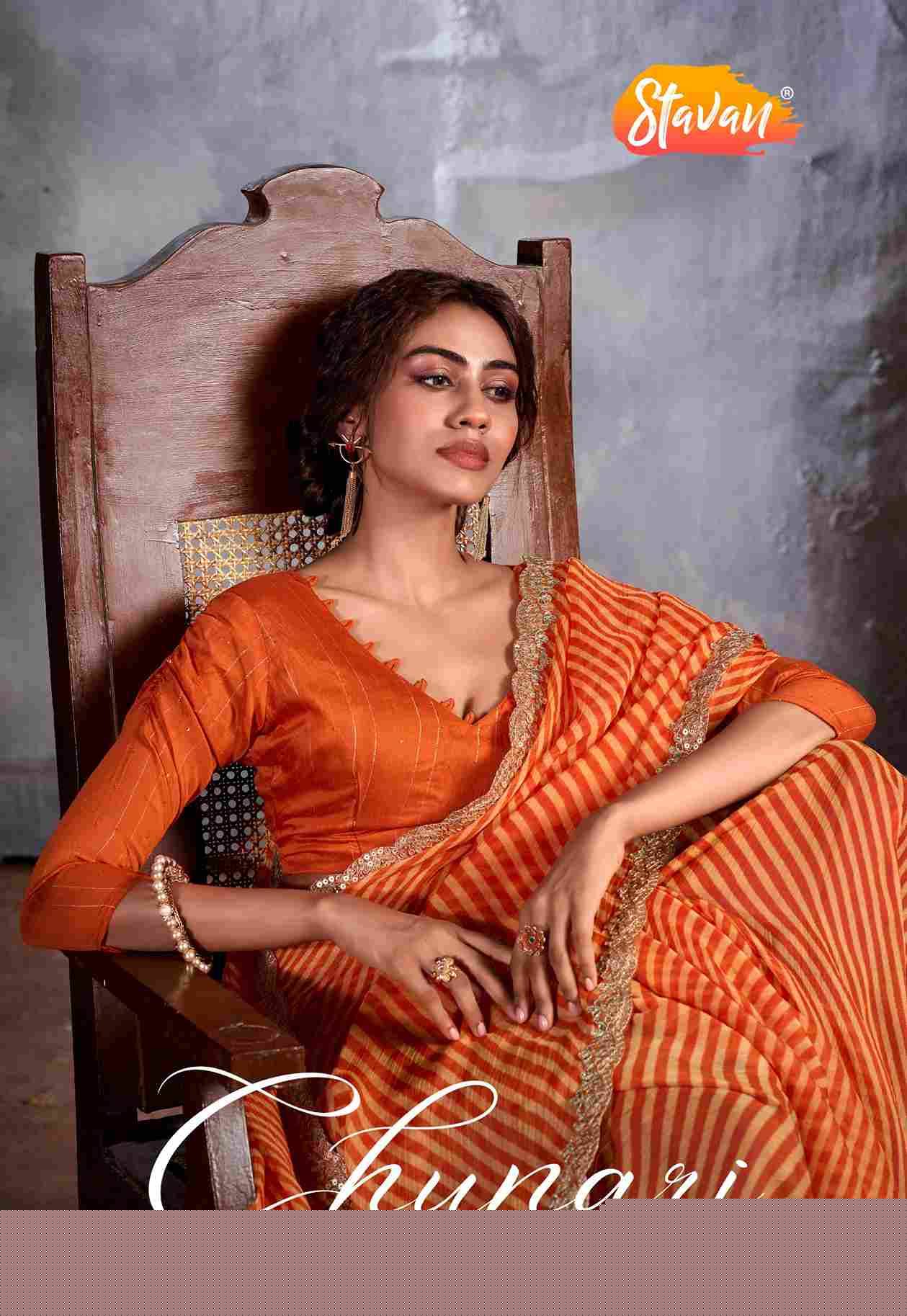 Chunari By Stavan 1001 To 1018 Series Indian Traditional Wear Collection Beautiful Stylish Fancy Colorful Party Wear & Occasional Wear Pure Chiffon Sarees At Wholesale Price