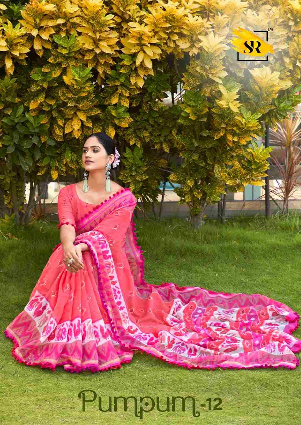 Pumpum Vol-12 By SR 12-J To 12-S Series Indian Traditional Wear Collection Beautiful Stylish Fancy Colorful Party Wear & Occasional Wear Mal Mal Cotton Sarees At Wholesale Price
