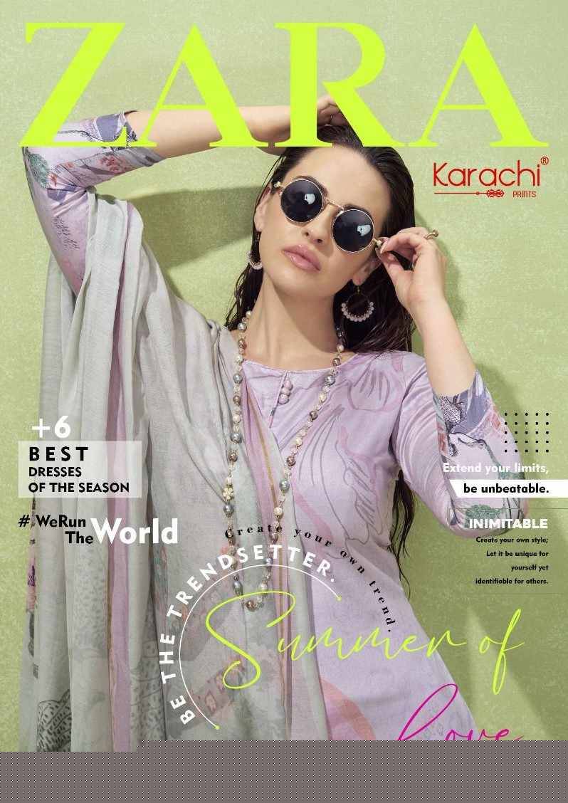 Zara By Karachi Prints 40001 To 40006 Series Beautiful Festive Suits Colorful Stylish Fancy Casual Wear & Ethnic Wear Pure Jam Silk Print With Work Dresses At Wholesale Price