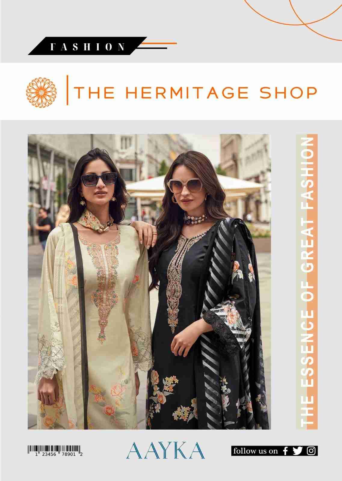 Aayka By The Hermitage Shop 8000 To 8005 Series Beautiful Festive Suits Colorful Stylish Fancy Casual Wear & Ethnic Wear Pure Lawn Cotton Dresses At Wholesale Price