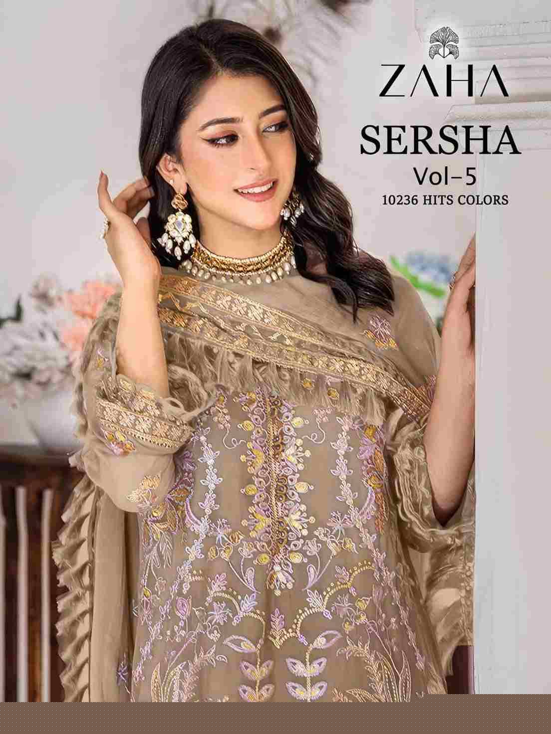 Sersha Vol-5 By Zaha 10236-A To 10236-D Series Beautiful Pakistani Suits Stylish Fancy Colorful Party Wear & Occasional Wear Organza Embroidered Dresses At Wholesale Price