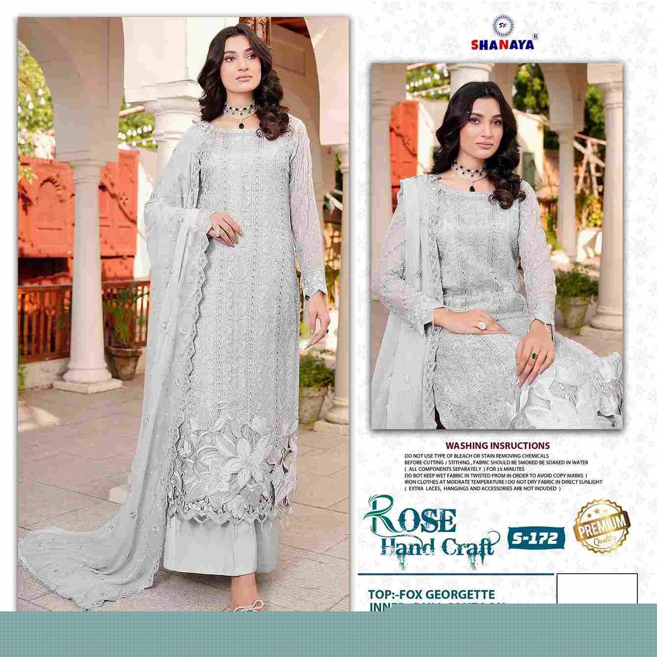 Shanaya Hit Design S-172 By Shanaya Fashion Designer Pakistani Suits Beautiful Fancy Colorful Stylish Party Wear & Occasional Wear Faux Georgette With Embroidered Dresses At Wholesale Price