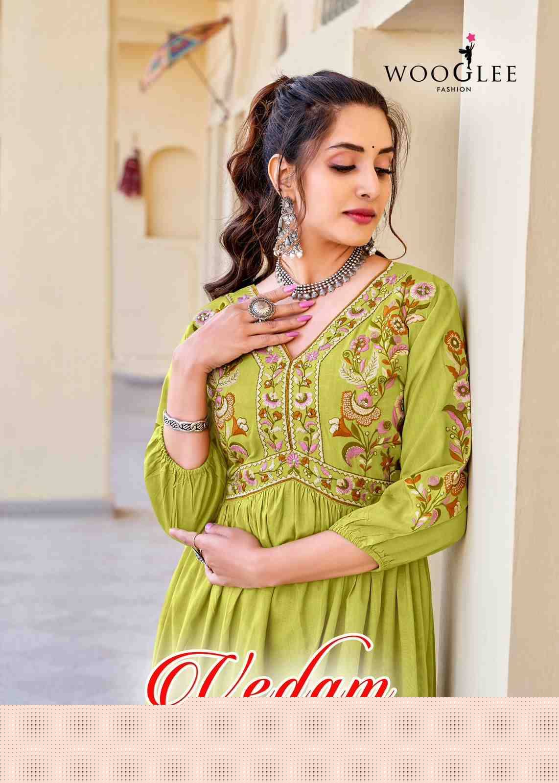 Vedam By Wooglee 1001 To 1005 Series Designer Stylish Fancy Colorful Beautiful Party Wear & Ethnic Wear Collection Rayon Kurtis At Wholesale Price