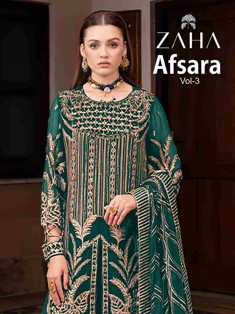 Afsara Vol-3 By Zaha 10349-A To 10349-D Series Beautiful Pakistani Suits Stylish Fancy Colorful Party Wear & Occasional Wear Faux Georgette With Embroidery Dresses At Wholesale Price
