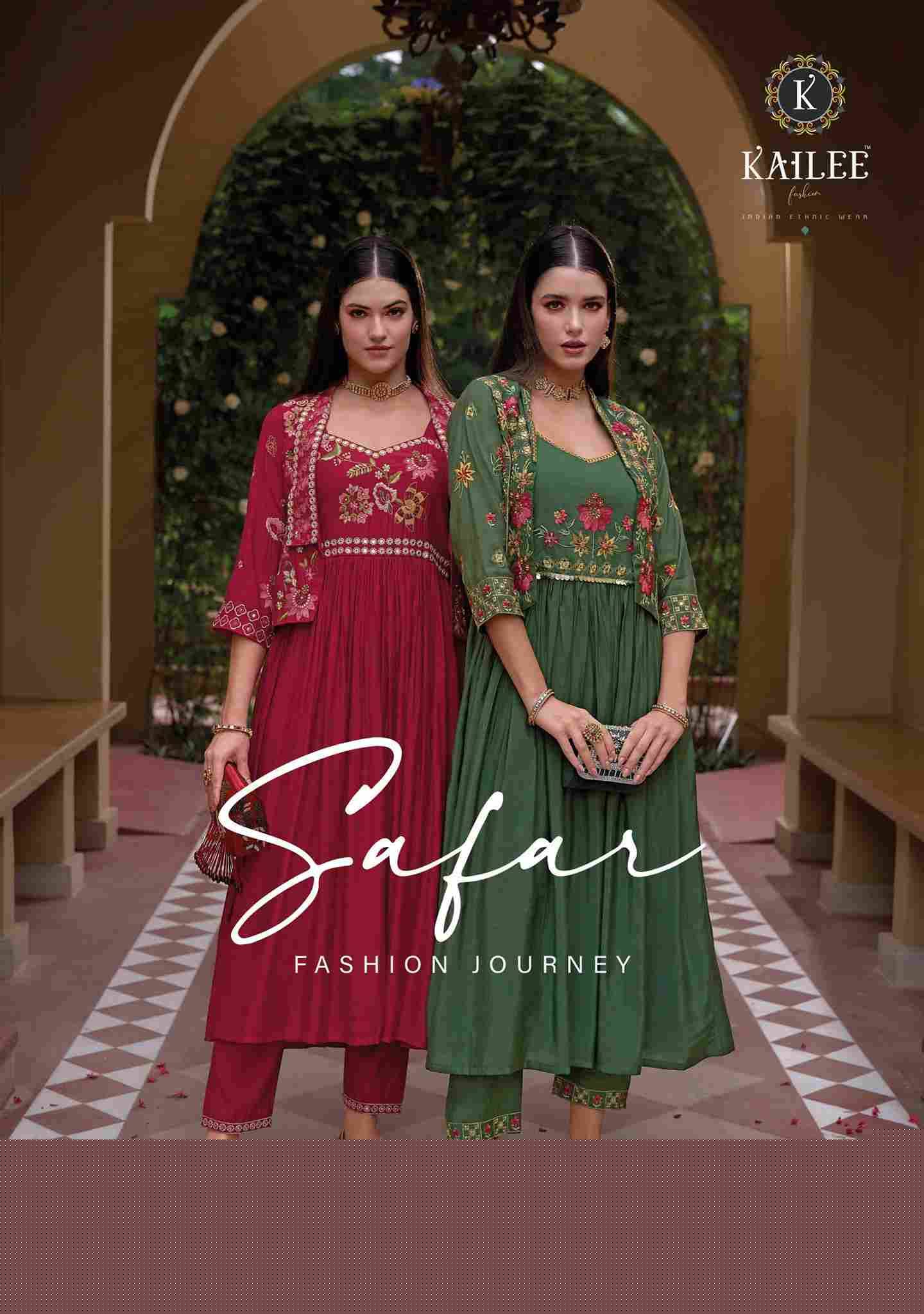 Safar By Kailee 42735 To 42739 Series Designer Stylish Fancy Colorful Beautiful Party Wear & Ethnic Wear Collection Viscose Silk Kurtis With Bottom At Wholesale Price