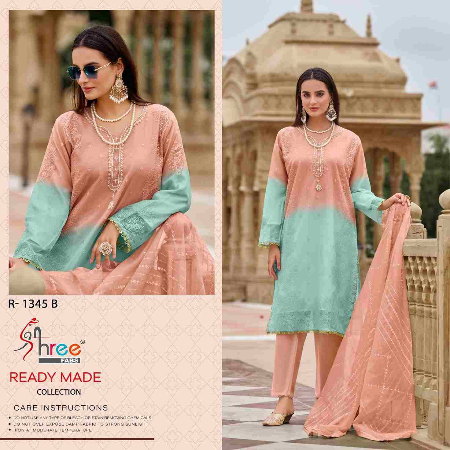 Shree Fabs Hit Design R-1345 Colours By Shree Fabs R-1345-A To R-1345-D Series Beautiful Pakistani Suits Stylish Fancy Colorful Party Wear & Occasional Wear Organza Embroidered Dresses At Wholesale Price