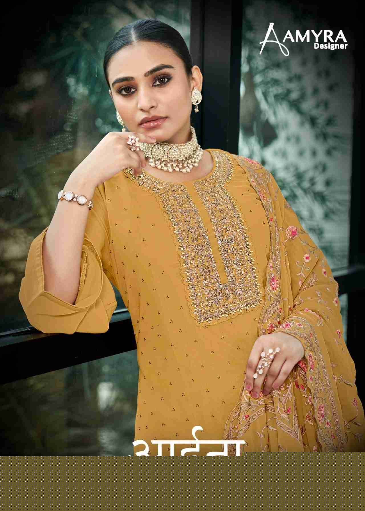 Aaina Vol-11 By Amyra Designer 146 To 148 Series Festive Suits Beautiful Fancy Colorful Stylish Party Wear & Occasional Wear Heavy Georgette Dresses At Wholesale Price