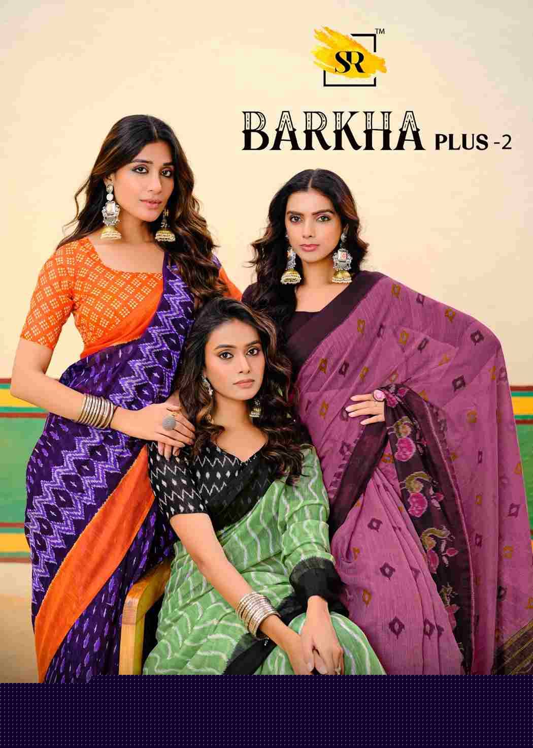 Barkha Plus Vol-2 By SR 1001 To 1010 Series Indian Traditional Wear Collection Beautiful Stylish Fancy Colorful Party Wear & Occasional Wear Mal Mal Cotton Designer Sarees At Wholesale Price