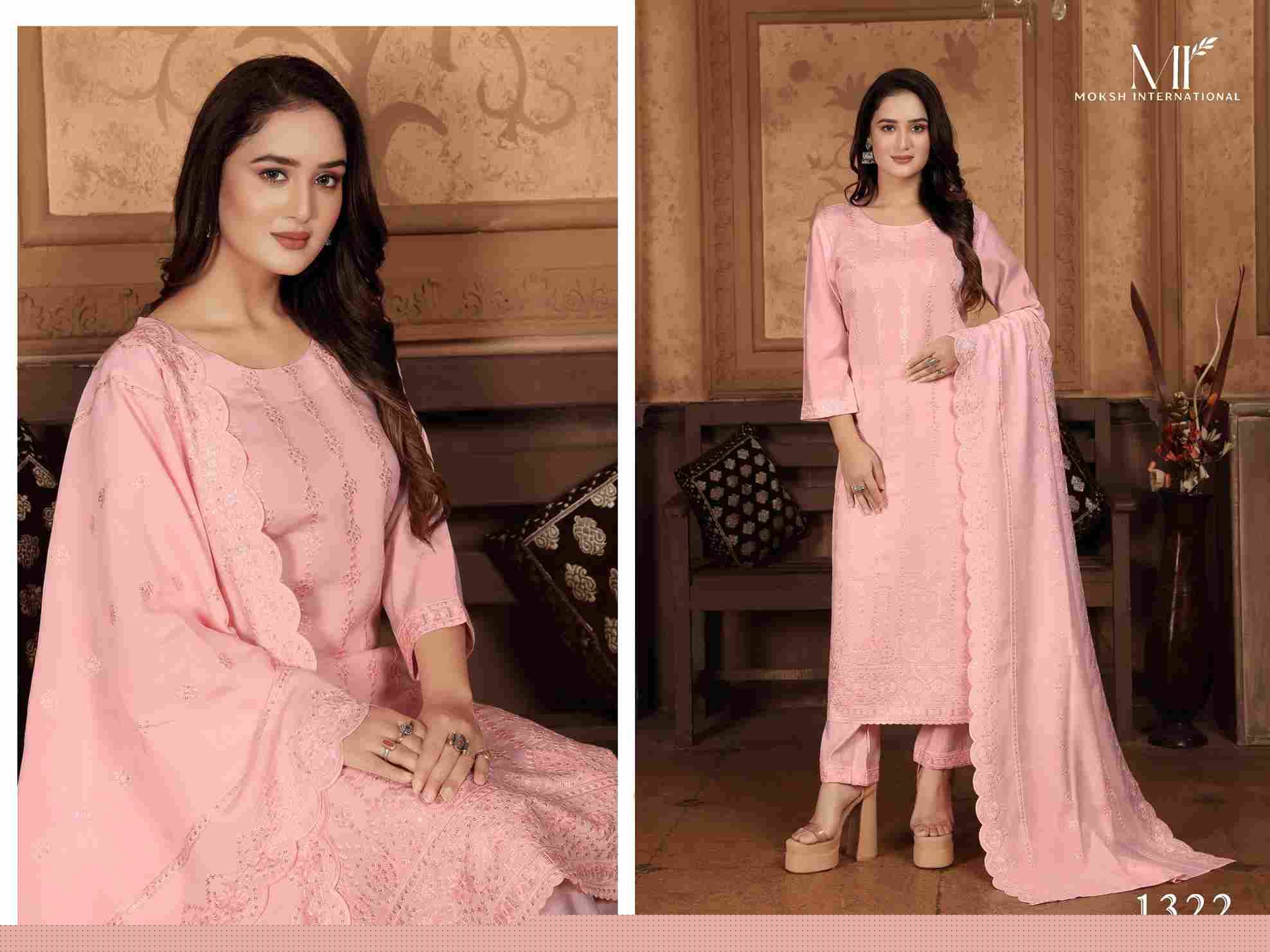 Ritu Vol-1 By Moksh International 1321 To 1324 Series Beautiful Festive Suits Stylish Fancy Colorful Casual Wear & Ethnic Wear Heavy Chanderi Dresses At Wholesale Price