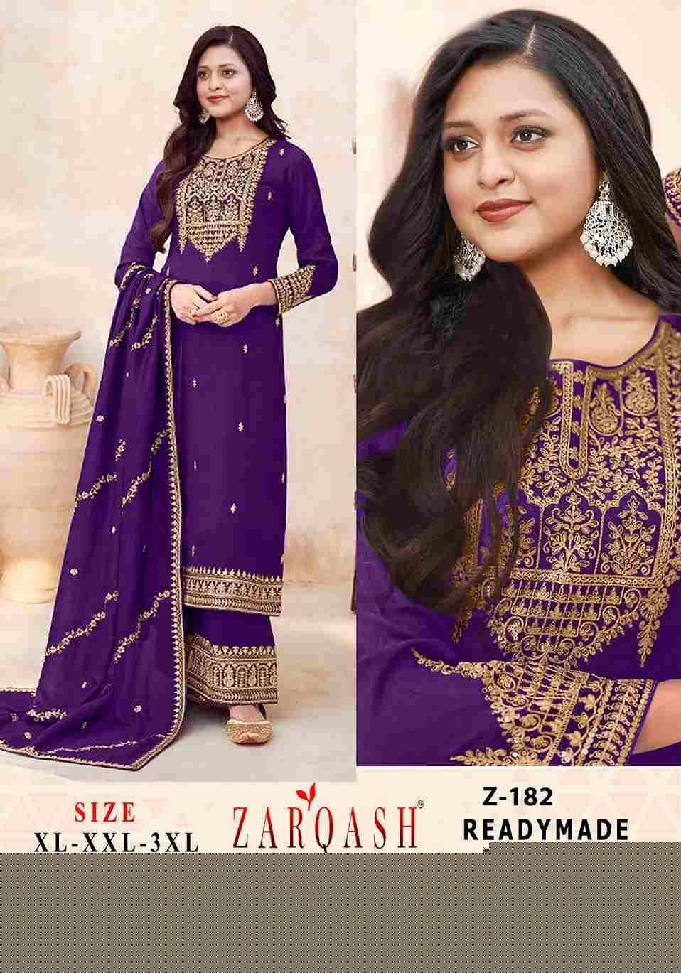 Zarqash Hit Design Z-182 By Zarqash Designer Festive Pakistani Suits Collection Beautiful Stylish Fancy Colorful Party Wear & Occasional Wear Vichitra Silk With Embroidered Dresses At Wholesale Price