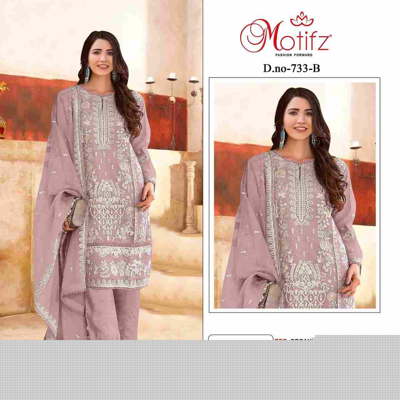 Motifz Hit Design 733 Colours By Motifz 733-A To 733-D Series Beautiful Pakistani Suits Colorful Stylish Fancy Casual Wear & Ethnic Wear Organza Dresses At Wholesale Price