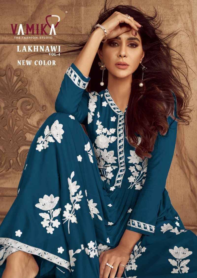 Lakhnawi Vol-4 New Color By Vamika 1024-P To 1024-T Series Beautiful Stylish Suits Fancy Colorful Casual Wear & Ethnic Wear & Ready To Wear Heavy Rayon Dresses At Wholesale Price