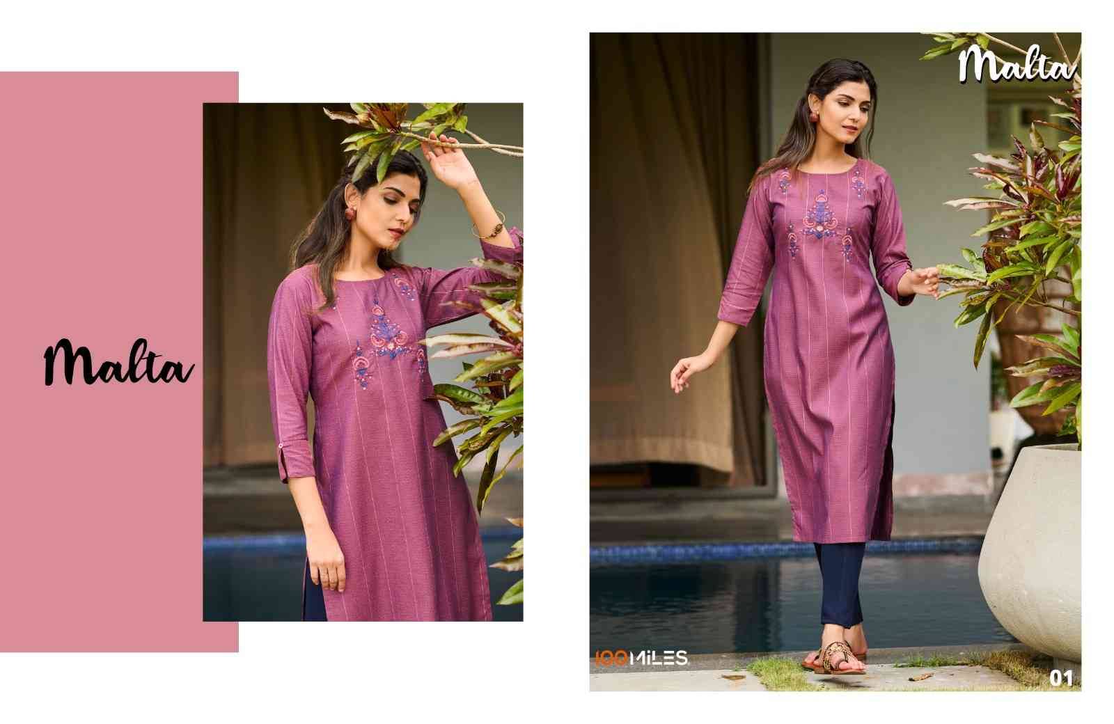 Malta By 100 Miles 01 To 04 Series Designer Stylish Fancy Colorful Beautiful Party Wear & Ethnic Wear Collection Cotton Kurtis At Wholesale Price