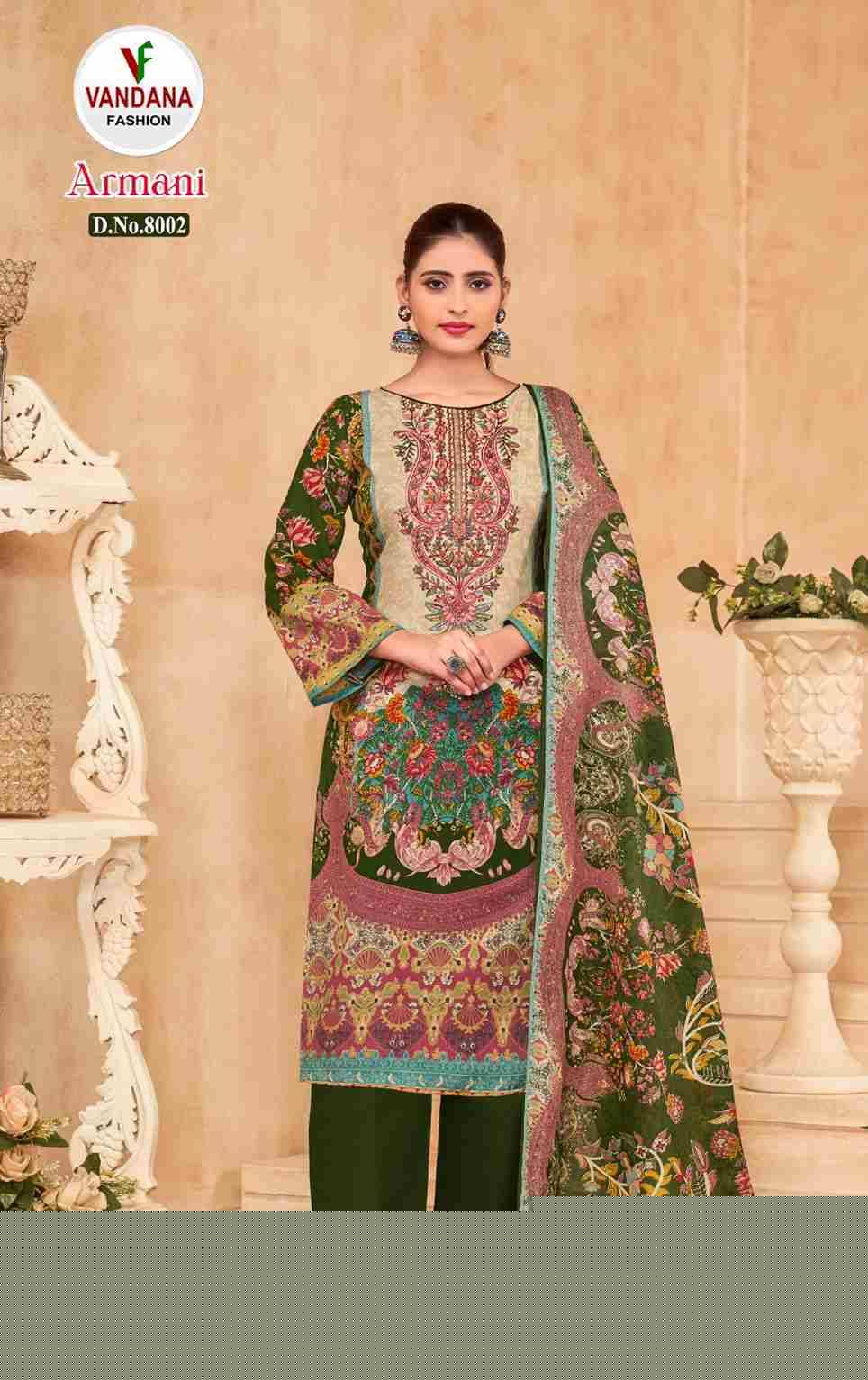 Armani Vol-8 By Vandana Fashion 8001 To 8008 Series Beautiful Festive Suits Stylish Fancy Colorful Casual Wear & Ethnic Wear Soft Cotton Print Dresses At Wholesale Price
