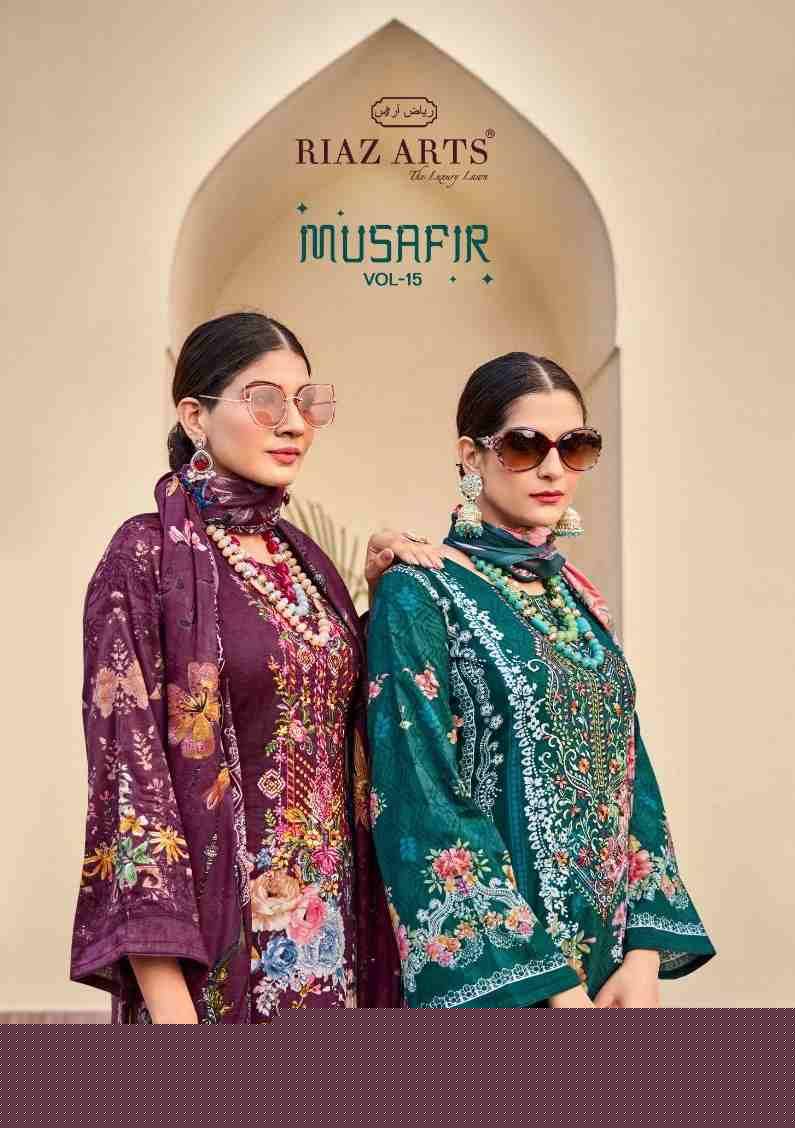 Musafir Vol-15 By Riaz Arts 23001 To 23008 Series Wholesale Designer Pakistani Suits Collection Beautiful Stylish Fancy Colorful Party Wear & Occasional Wear Pure Lawn Print With Embroidered Dresses At Wholesale Price