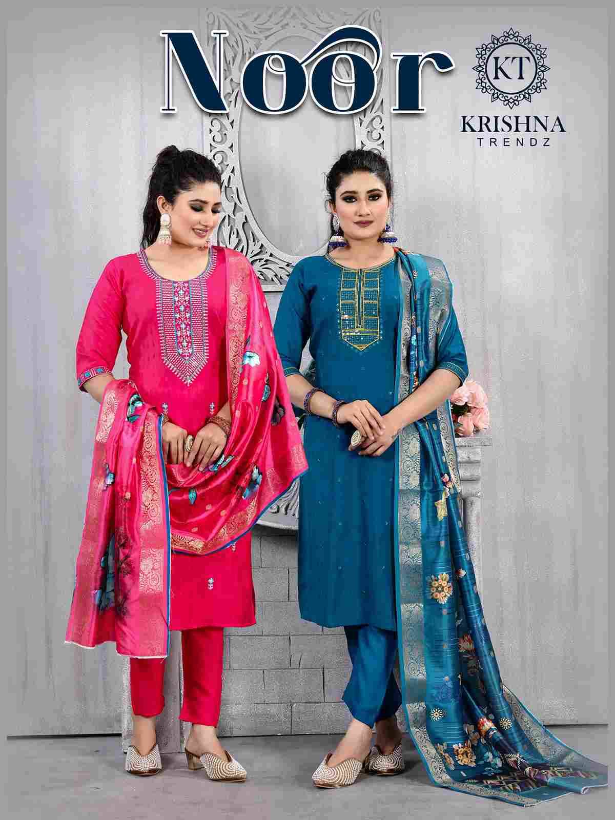 Noor By Krishna Trendz 1001 To 1006 Series Beautiful Festive Suits Stylish Fancy Colorful Casual Wear & Ethnic Wear Jacquard Butti Dresses At Wholesale Price
