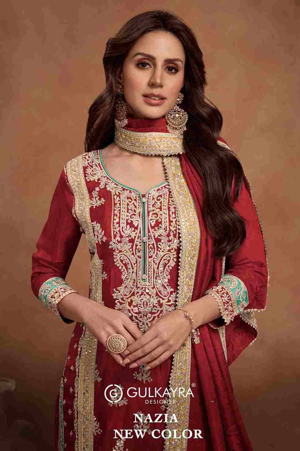Nazia New Color By Gulkayra Designer 7453-G To 7453-I Series Beautiful Sharara Suits Colorful Stylish Fancy Casual Wear & Ethnic Wear Silk Embroidery Dresses At Wholesale Price