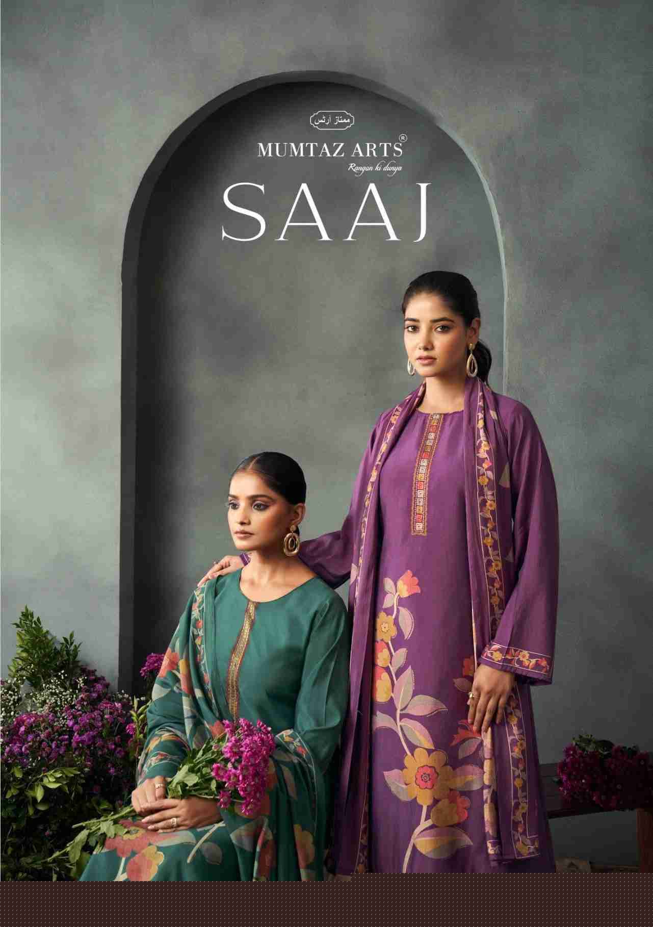 Saaj By Mumtaz Arts 7701 To 7704 Series Beautiful Festive Suits Colorful Stylish Fancy Casual Wear & Ethnic Wear Pure Muslin Print With Work Dresses At Wholesale Price