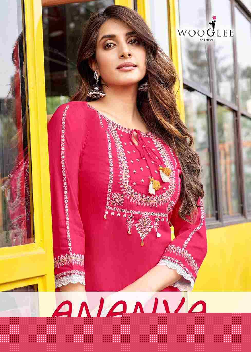 Ananya By Wooglee 2001 To 2004 Series Designer Stylish Fancy Colorful Beautiful Party Wear & Ethnic Wear Collection Heavy Rayon Print Kurtis At Wholesale Price