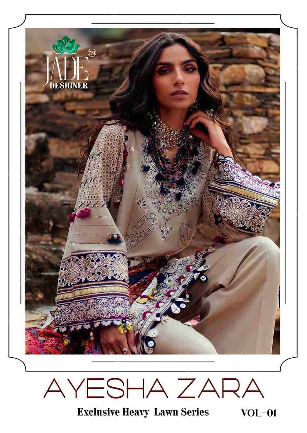 Ayesha Zara Vol-1 By Jade 1001 To 1006 Series Beautiful Festive Suits Stylish Fancy Colorful Casual Wear & Ethnic Wear Heavy Lawn Cotton Print Dresses At Wholesale Price