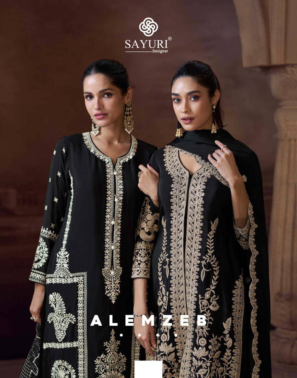 Alemzeb By Sayuri 5778 To 5781 Series Designer Festive Suits Collection Beautiful Stylish Fancy Colorful Party Wear & Occasional Wear Real Chinnon Silk Dresses At Wholesale Price
