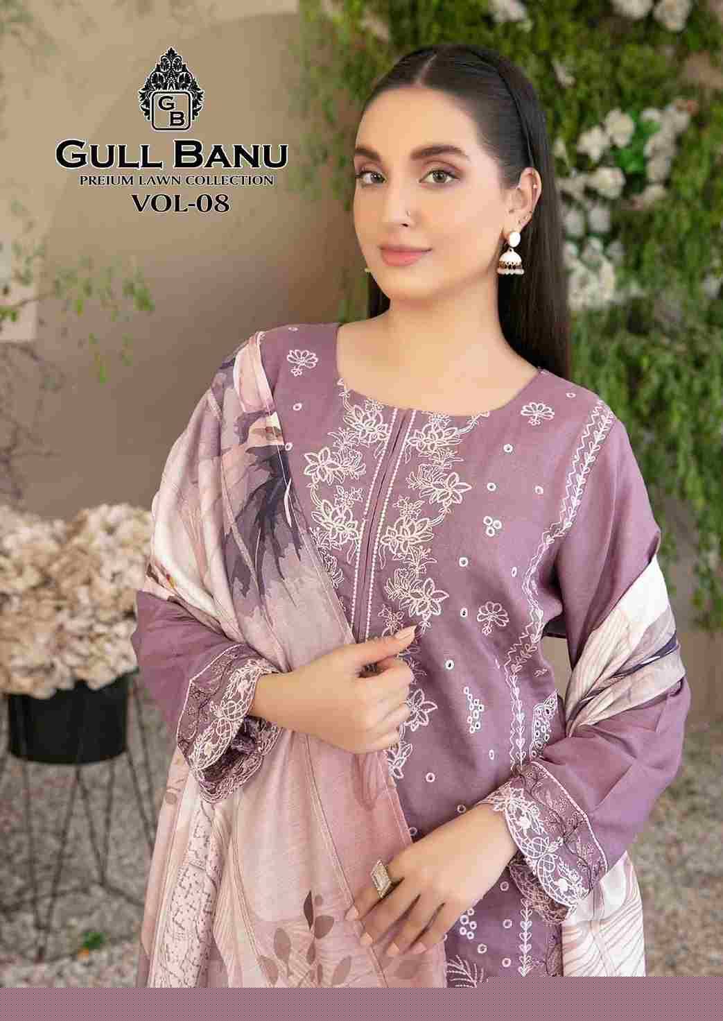 Gull Banu Vol-8 By Gull Aahmed 8001 To 8006 Series Beautiful Festive Suits Stylish Fancy Colorful Casual Wear & Ethnic Wear Pure Lawn Dresses At Wholesale Price