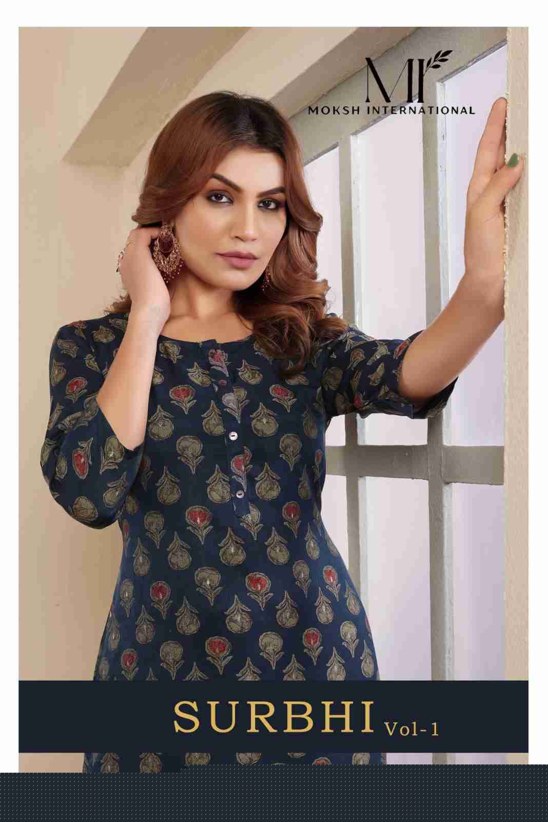 Surbhi Vol-1 By Moksh International 5122 To 5123 Series Designer Stylish Fancy Colorful Beautiful Party Wear & Ethnic Wear Collection Viscose Muslin Print Kurtis At Wholesale Price