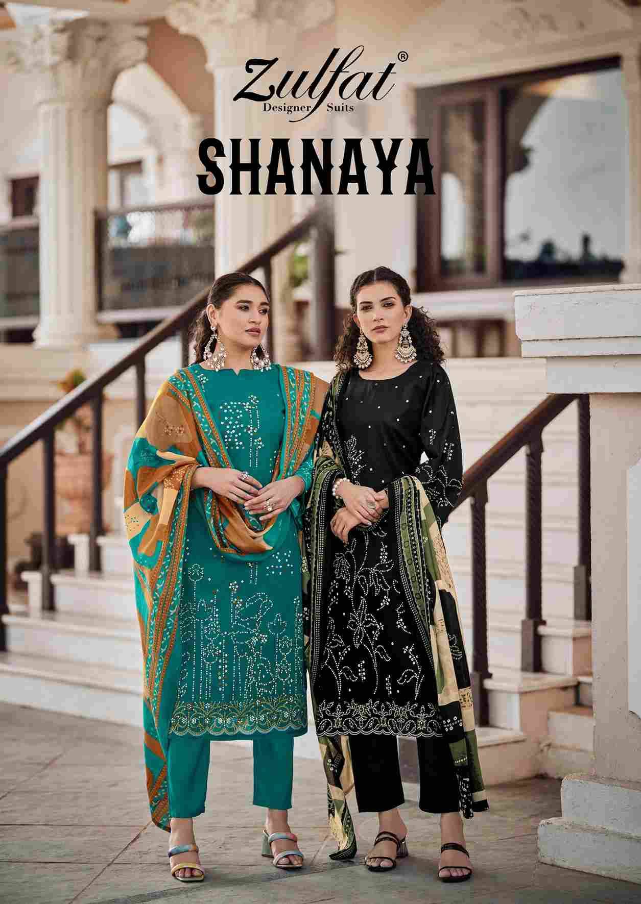 Shanaya By Zulfat 1050-001 To 1050-008 Series Beautiful Festive Suits Stylish Fancy Colorful Casual Wear & Ethnic Wear Pure Cotton Embroidered Dresses At Wholesale Price