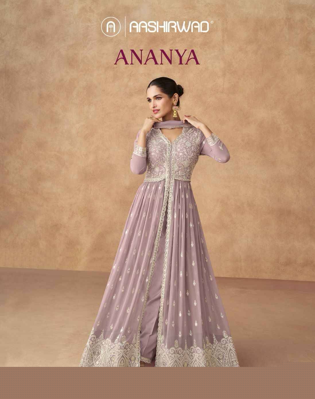 Ananya By Aashirwad Creation 10193 To 10195 Series Beautiful Festive Suits Colorful Stylish Fancy Casual Wear & Ethnic Wear Georgette With Work Dresses At Wholesale Price