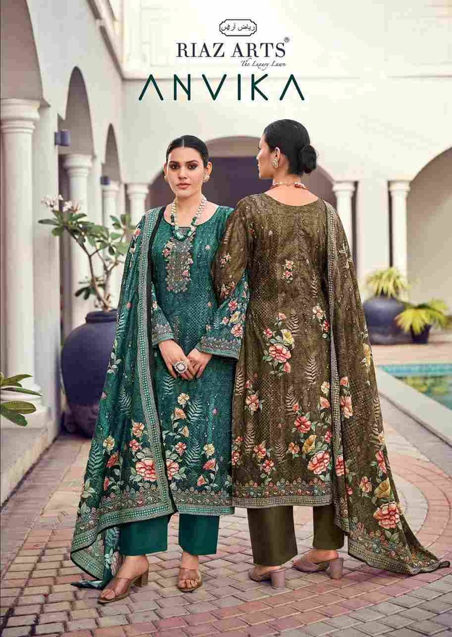Anvika By Riaz Arts 101 To 104 Series Beautiful Festive Suits Stylish Fancy Colorful Casual Wear & Ethnic Wear Pure Cotton Print Dresses At Wholesale Price
