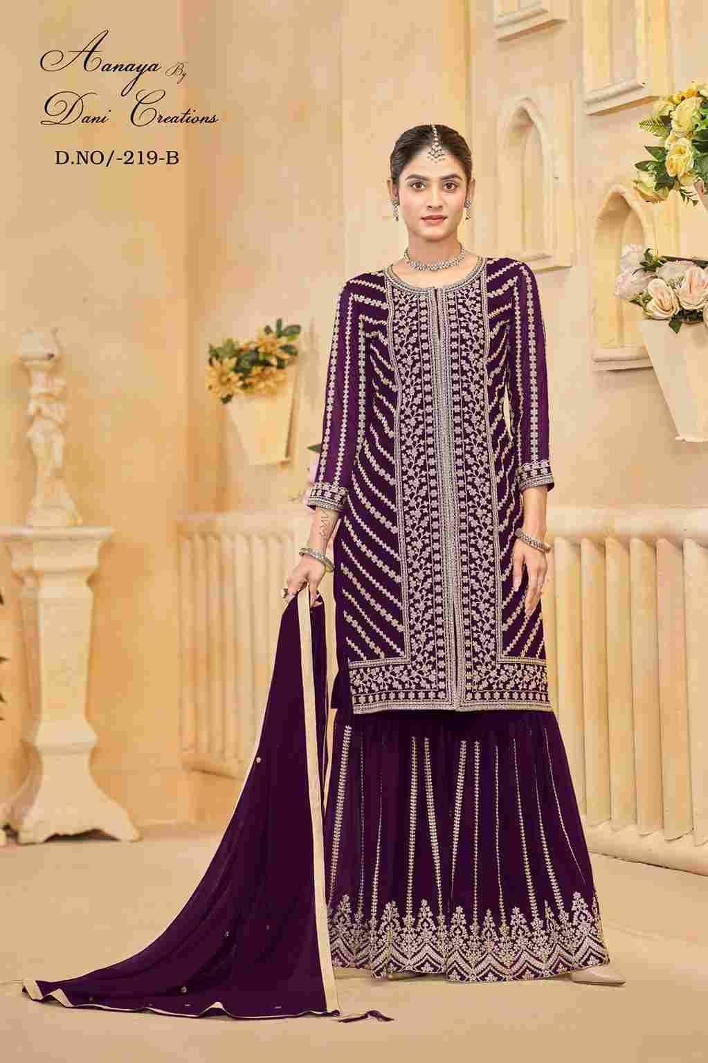 Aanaya Vol-219 By Twisha 219-A To 219-D Series Designer Sharara Suits Collection Beautiful Stylish Fancy Colorful Party Wear & Occasional Wear Faux Georgette Dresses At Wholesale Price