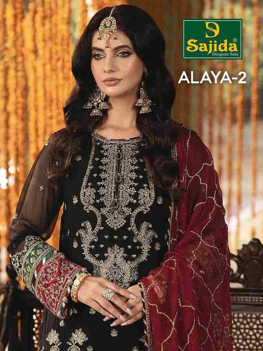Alaya Vol-2 By Sajida Designer Suits 1011 To 1012 Series Beautiful Pakistani Suits Colorful Stylish Fancy Casual Wear & Ethnic Wear Faux Georgette Embroidered Dresses At Wholesale Price