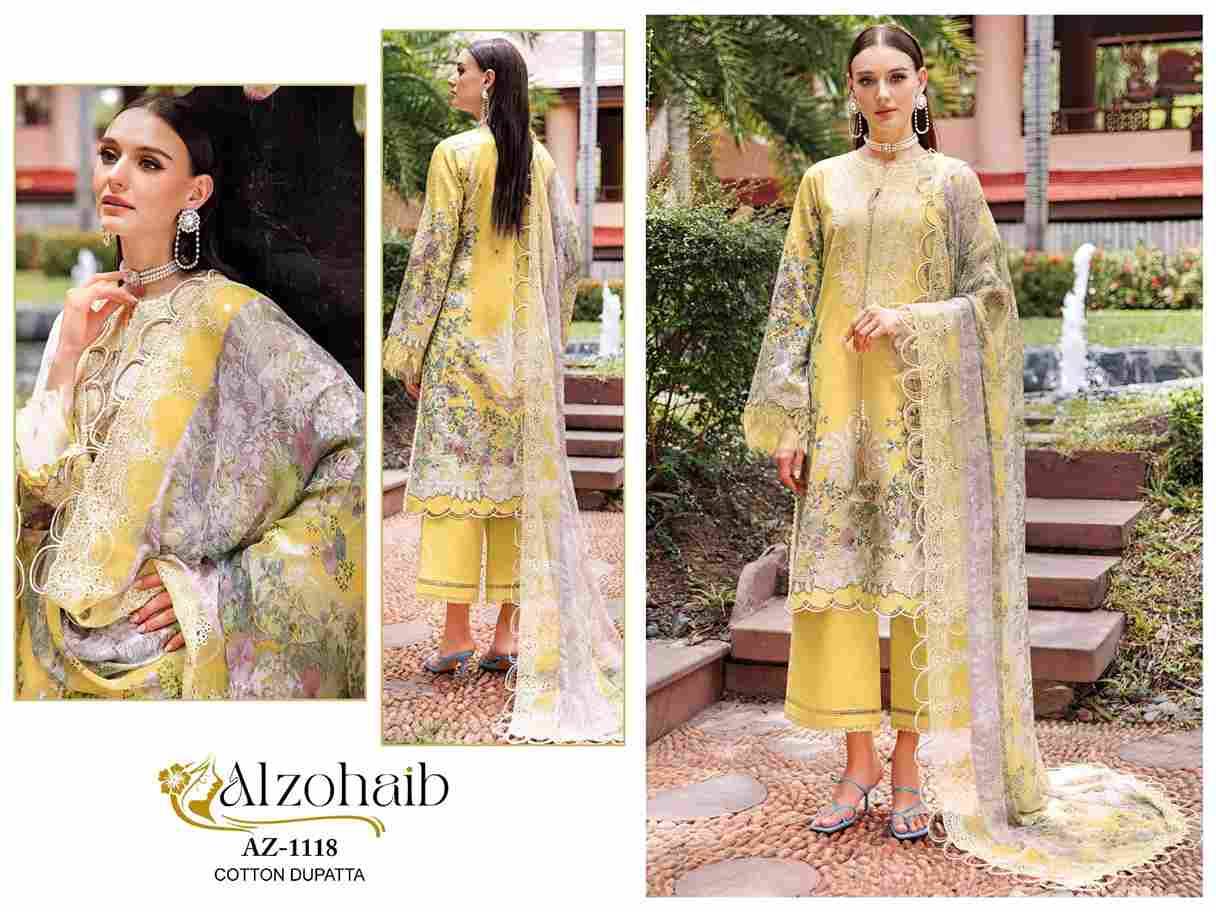 Alzohaib Hit Design 1118 By Alzohaib Beautiful Pakistani Suits Stylish Fancy Colorful Party Wear & Occasional Wear Pure Cotton Print Dresses At Wholesale Price