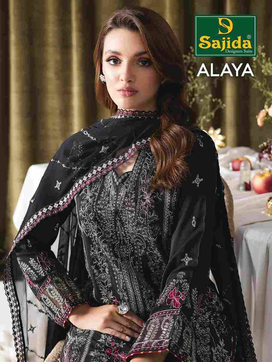 Alaya By Sajida Designer Suits 1008 To 1010 Series Beautiful Pakistani Suits Colorful Stylish Fancy Casual Wear & Ethnic Wear Faux Georgette Embroidered Dresses At Wholesale Price